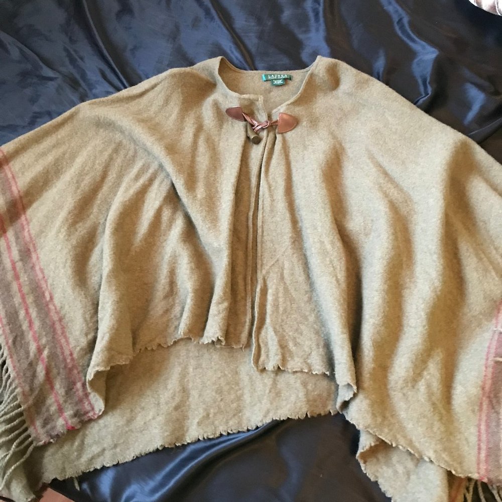 RALPH LAUREN Fringed Poncho